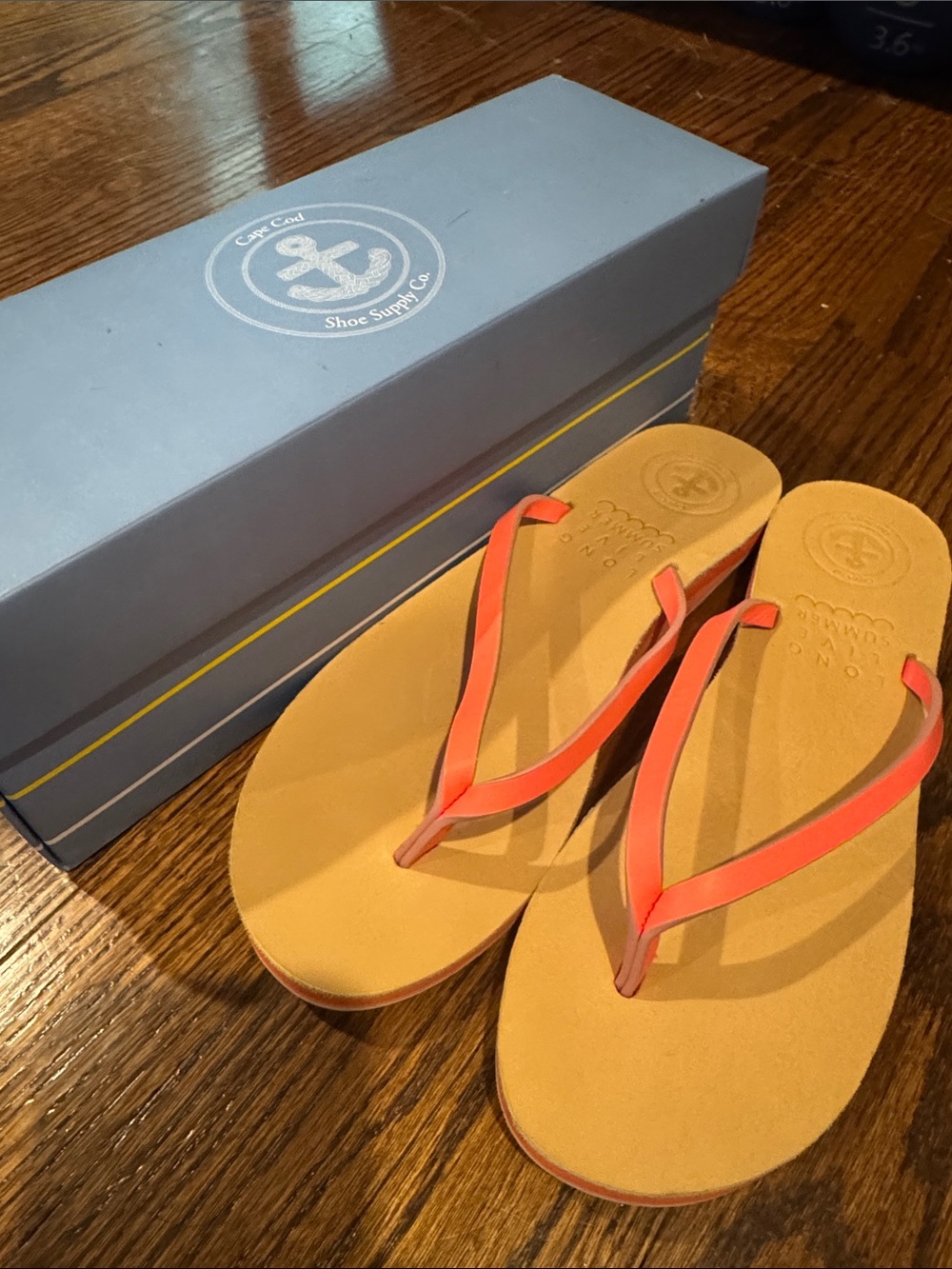 Cape Cod Shoe Supply Co. Anchor Leather Flip Flop in Pink Women’s Size 8